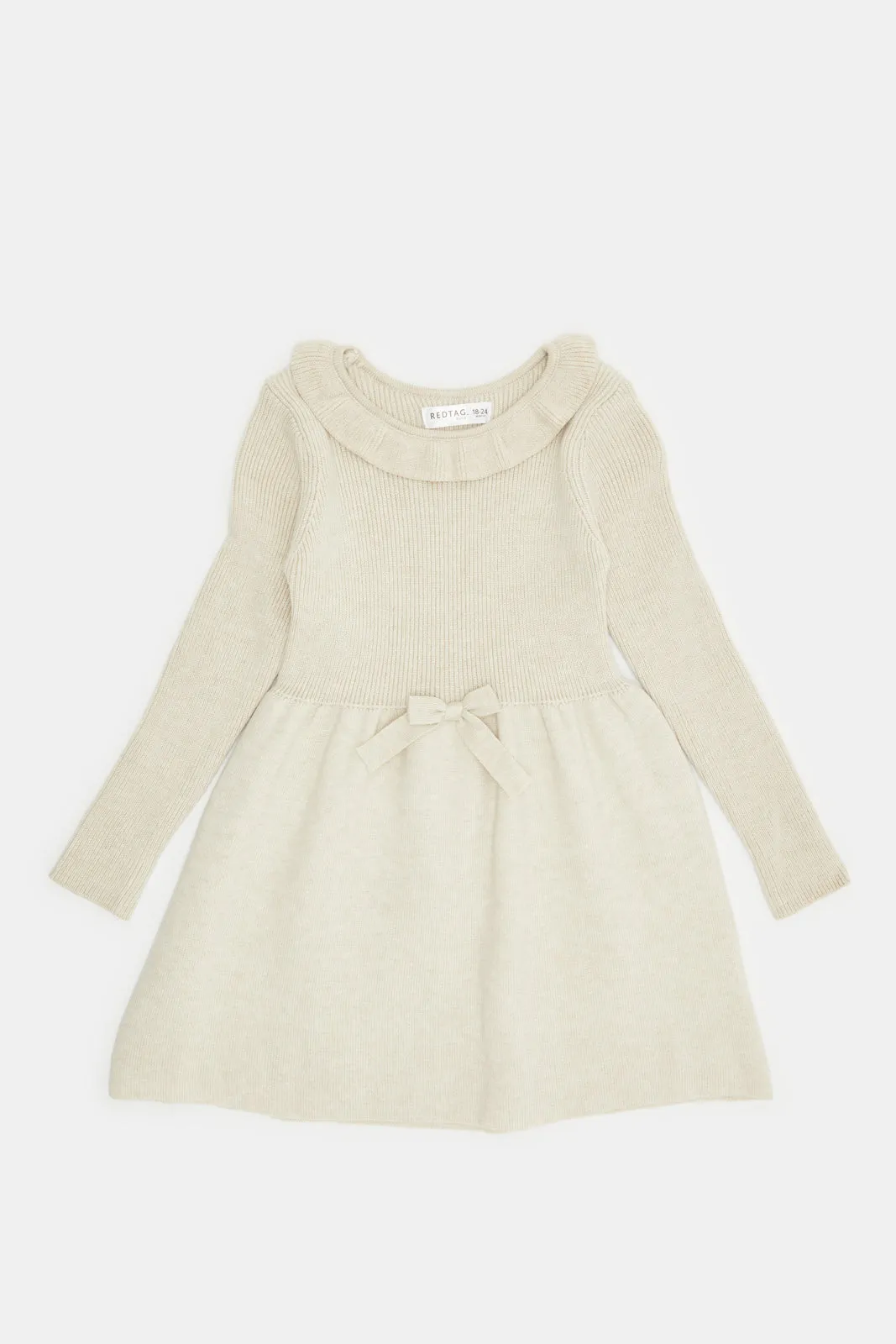 Infant Girls Beige Knitted Dress