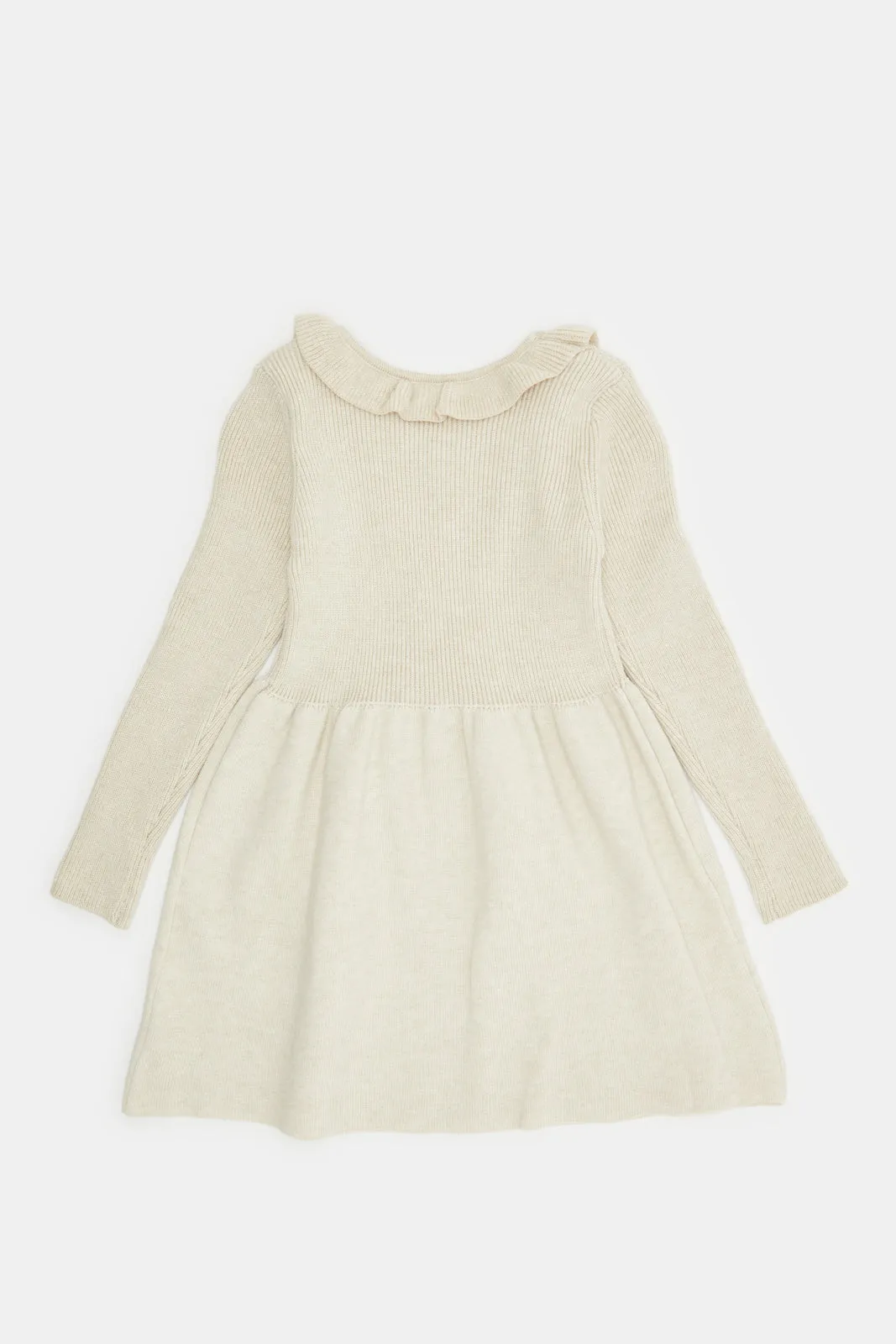 Infant Girls Beige Knitted Dress