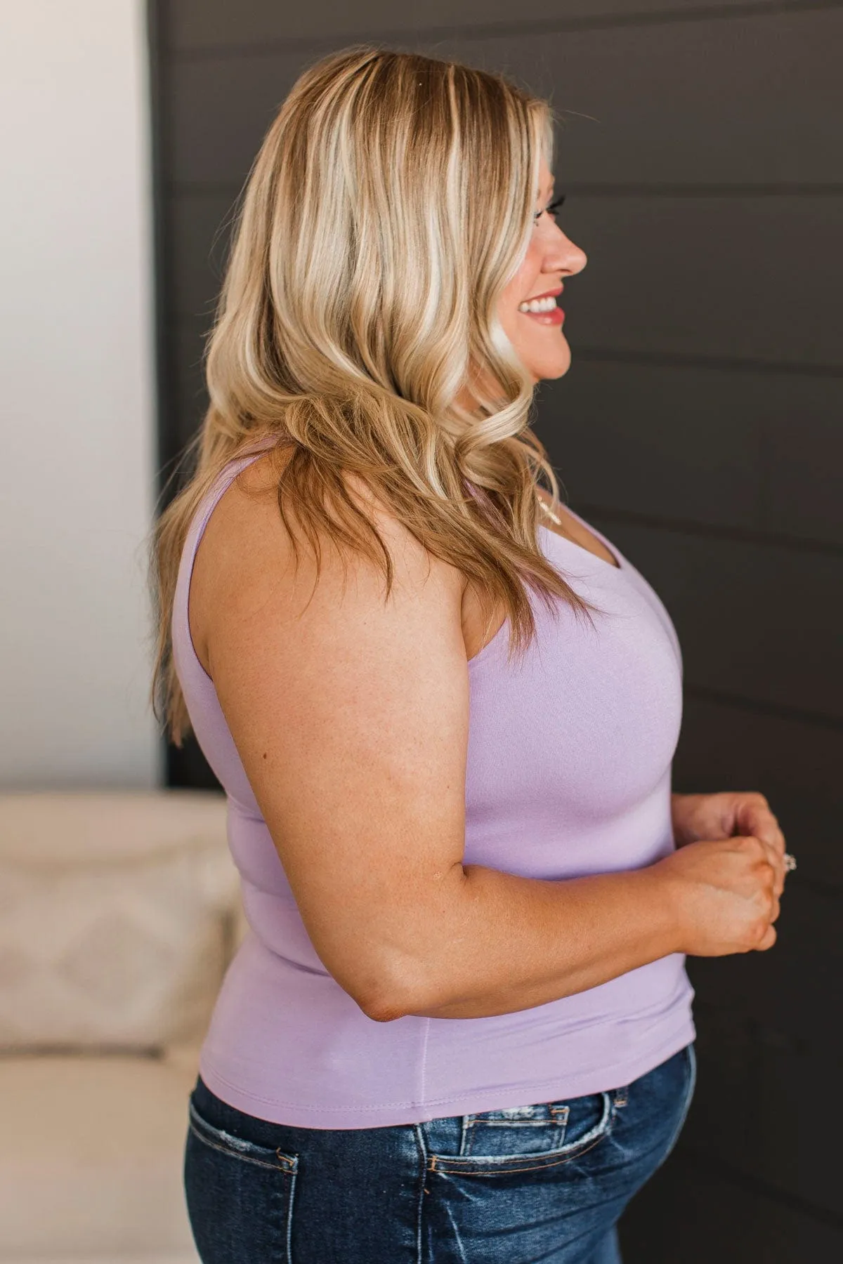 Lovely Knit Tank Top in Lavender