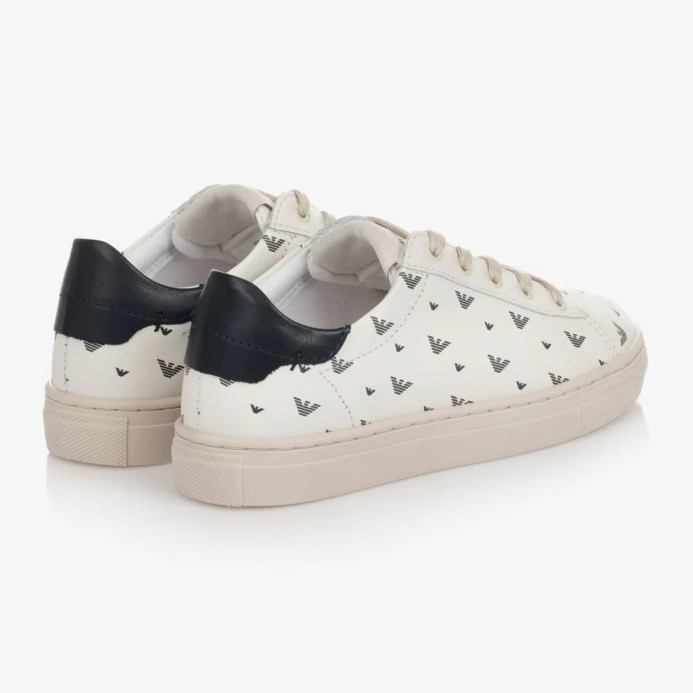 Ivory Leather Logo Trainers