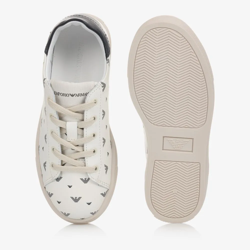 Ivory Leather Logo Trainers