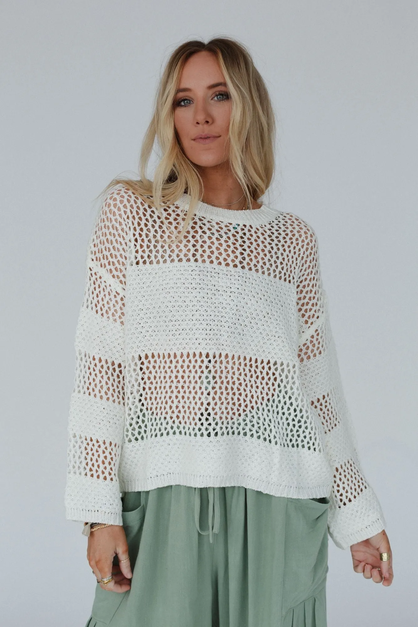 Ivory Open Knit Top - Sweet Peek