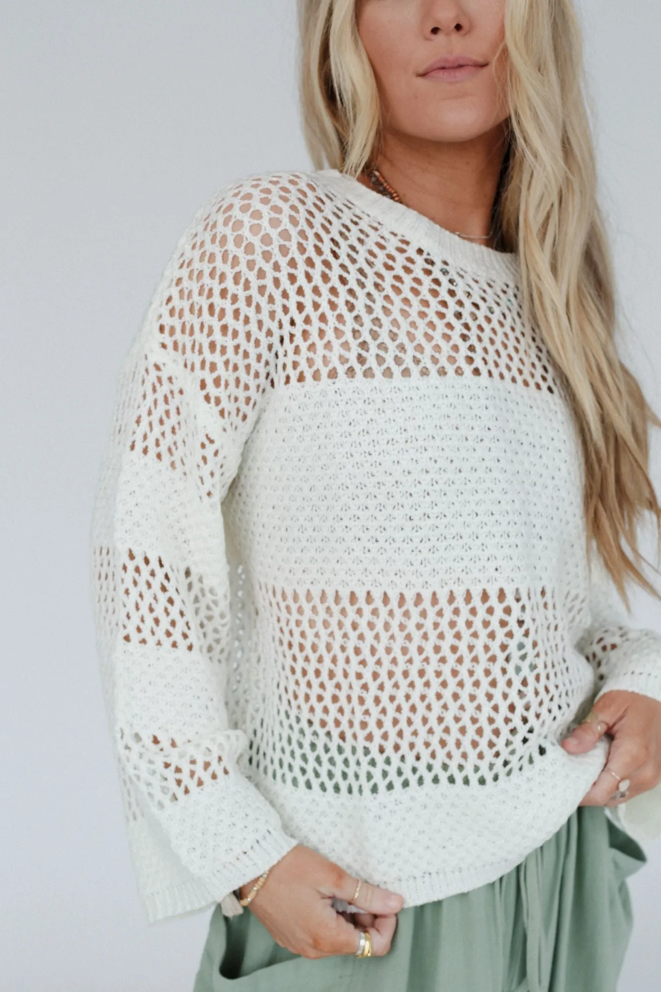 Ivory Open Knit Top - Sweet Peek