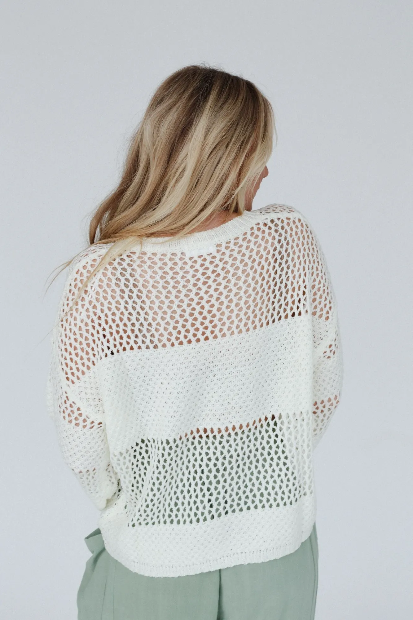 Ivory Open Knit Top - Sweet Peek