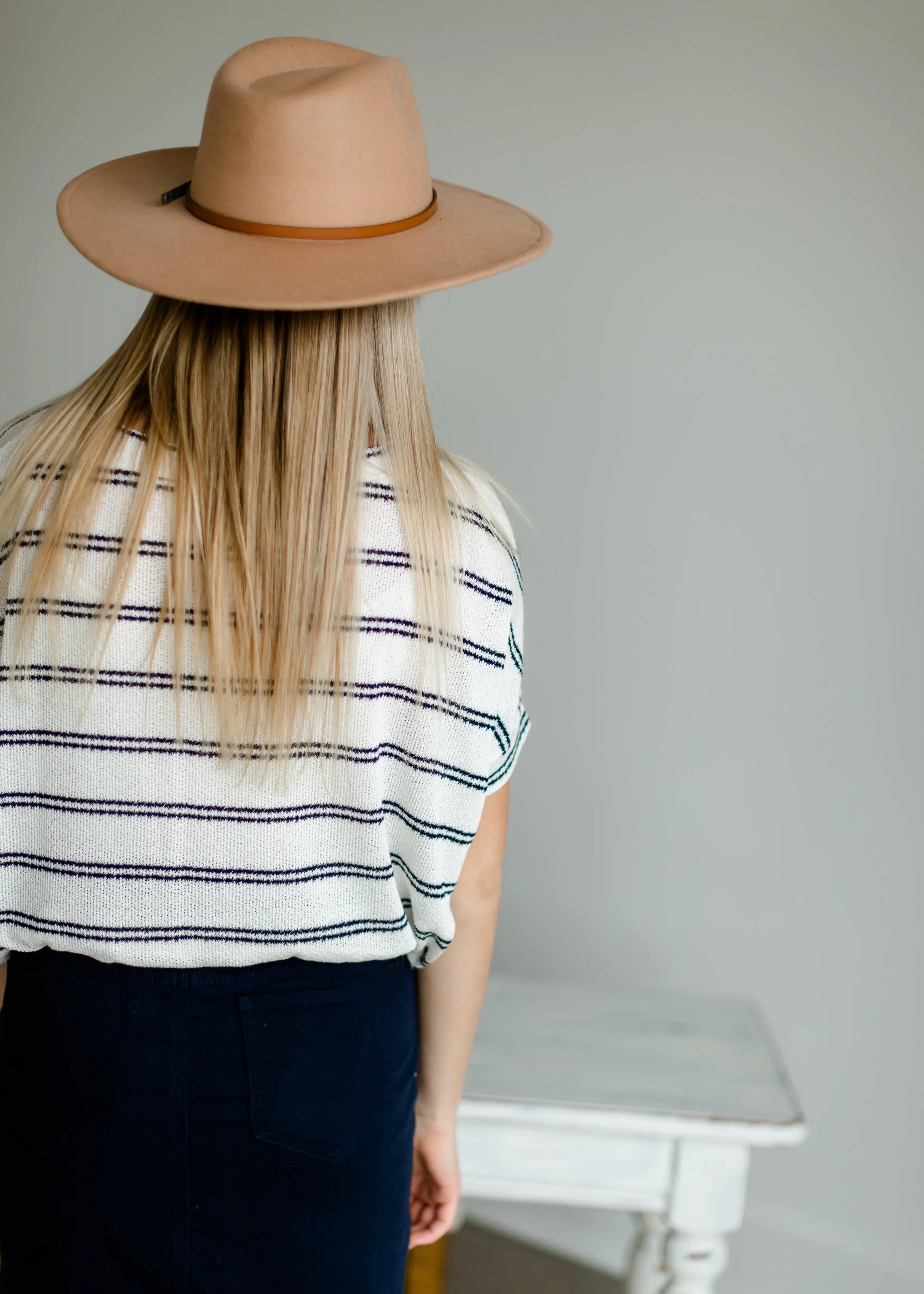 Ivory Stripe Knit Top