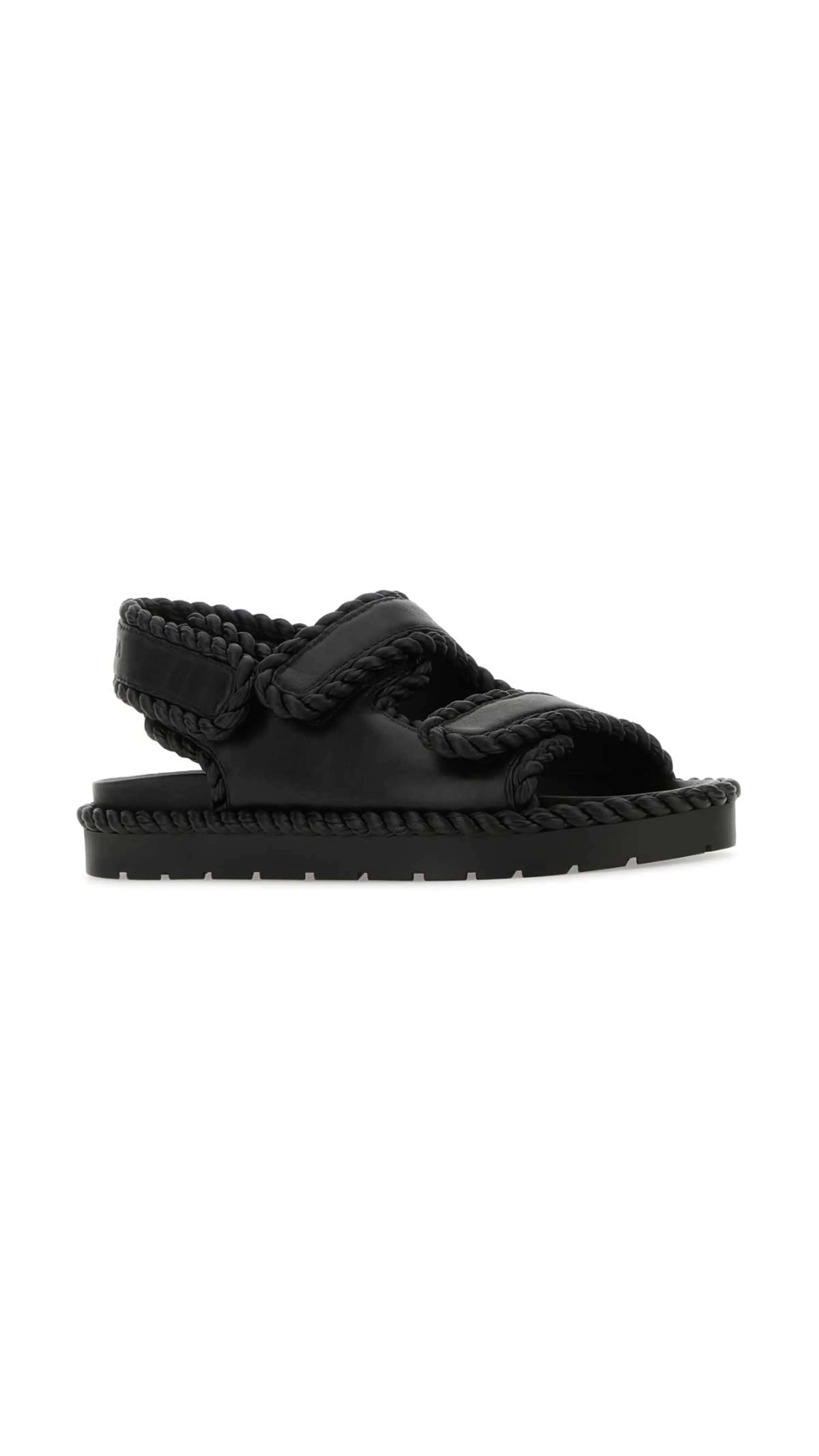 Black Flat Sandal - Jack