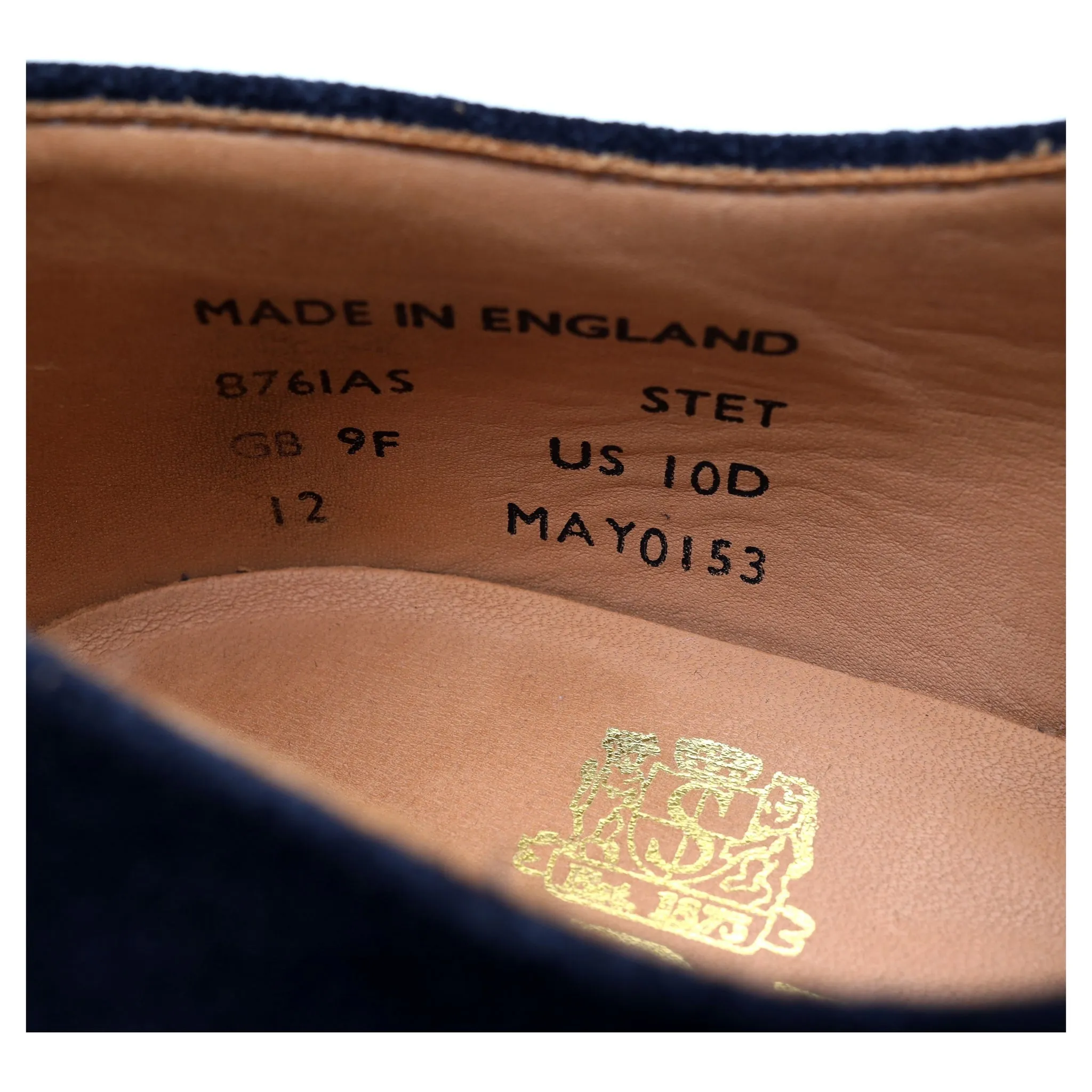 'Jack' Navy Blue Suede Derby UK 9 F