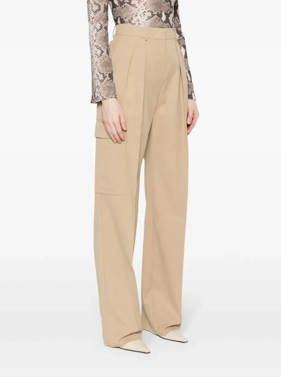 Jacopo straight-leg high-rise woven-blend trousers, Khaki