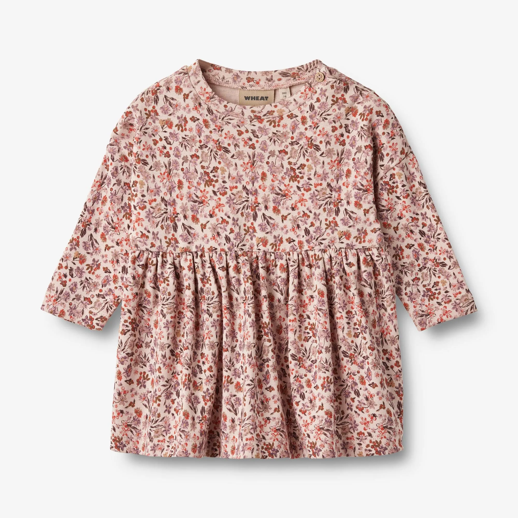 Jersey Dress L/S Emmy - pale rose flowers