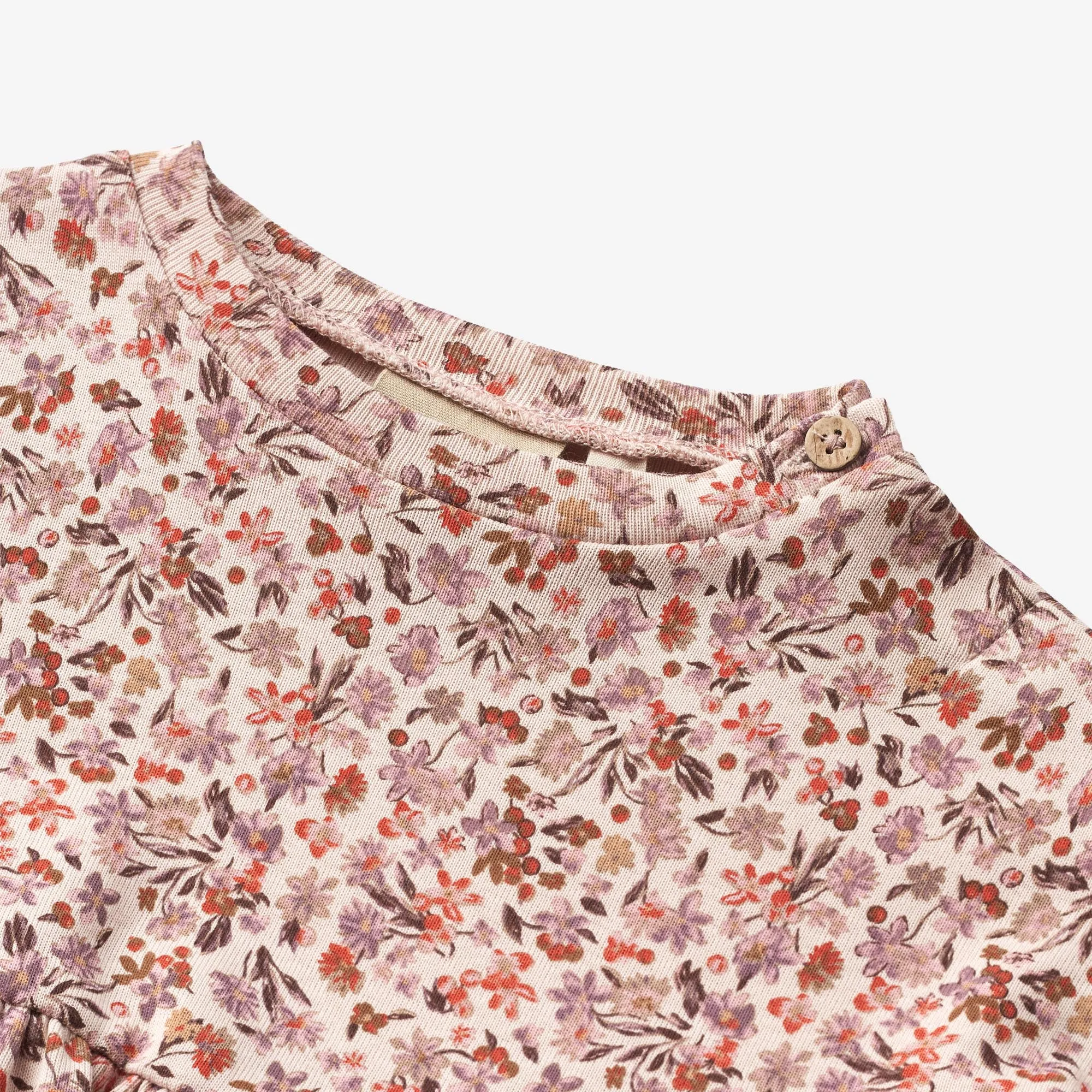 Jersey Dress L/S Emmy - pale rose flowers