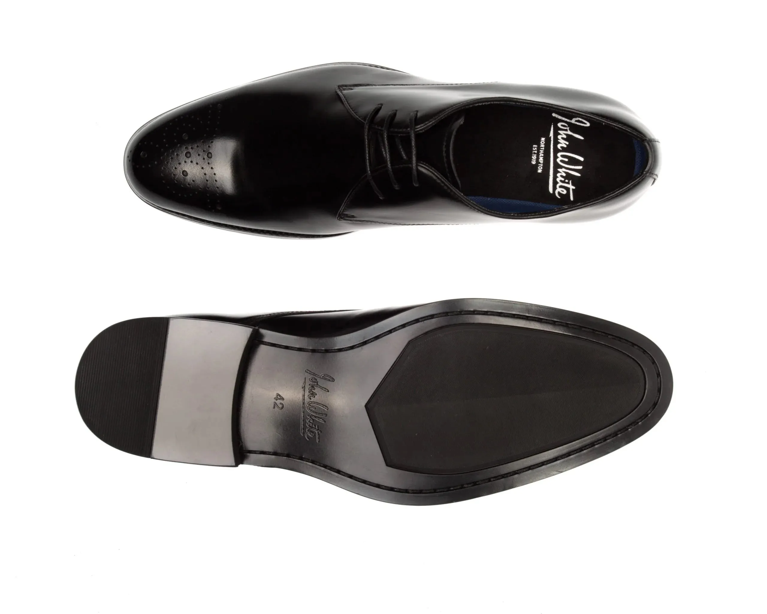 John White Romsey Black Derby Shoes