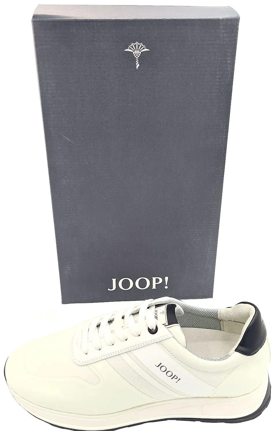 JOOP! White Black Mens Nylon Mesh Trainers