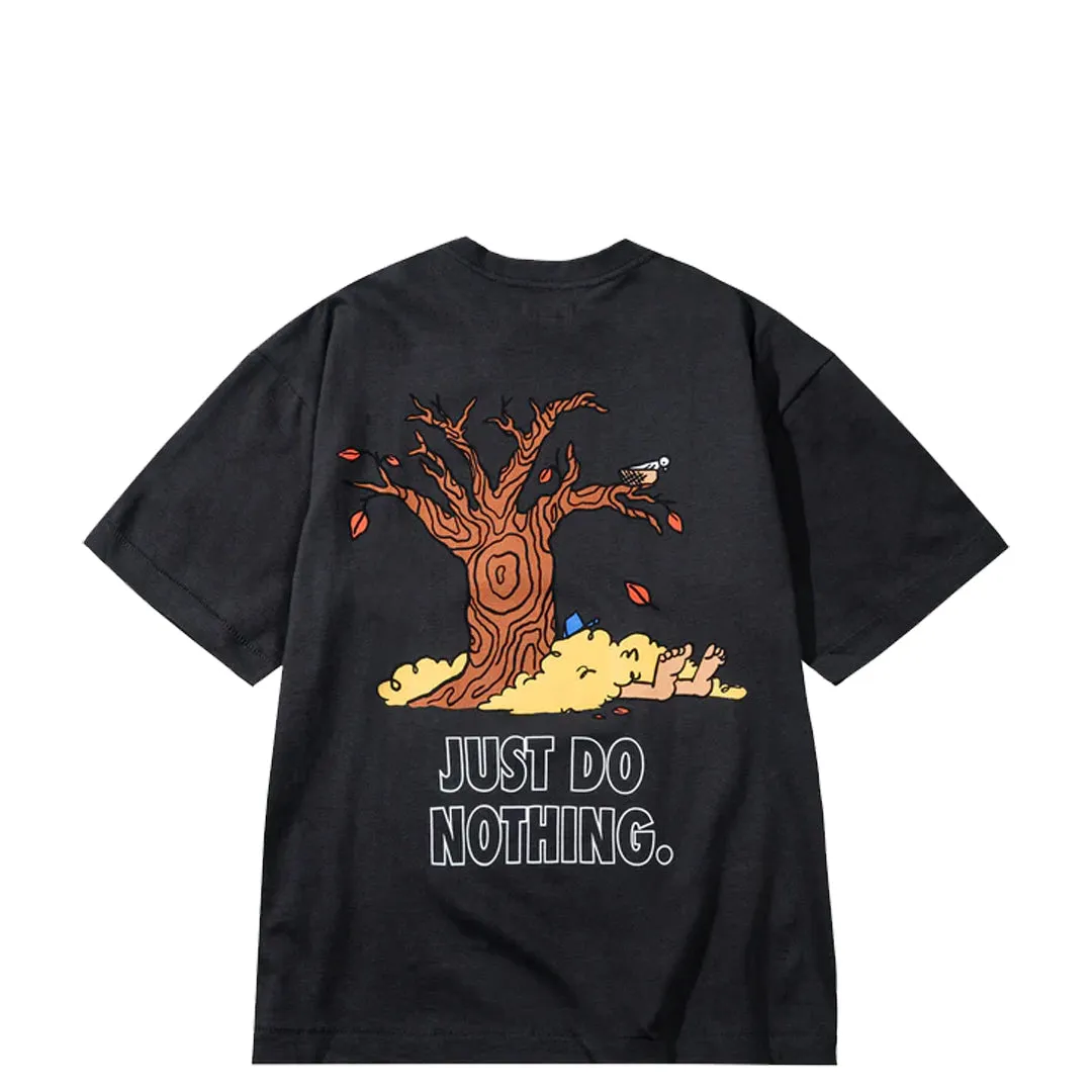 JUST DO NOTHING FALL T-SHIRT WASHED BLACK