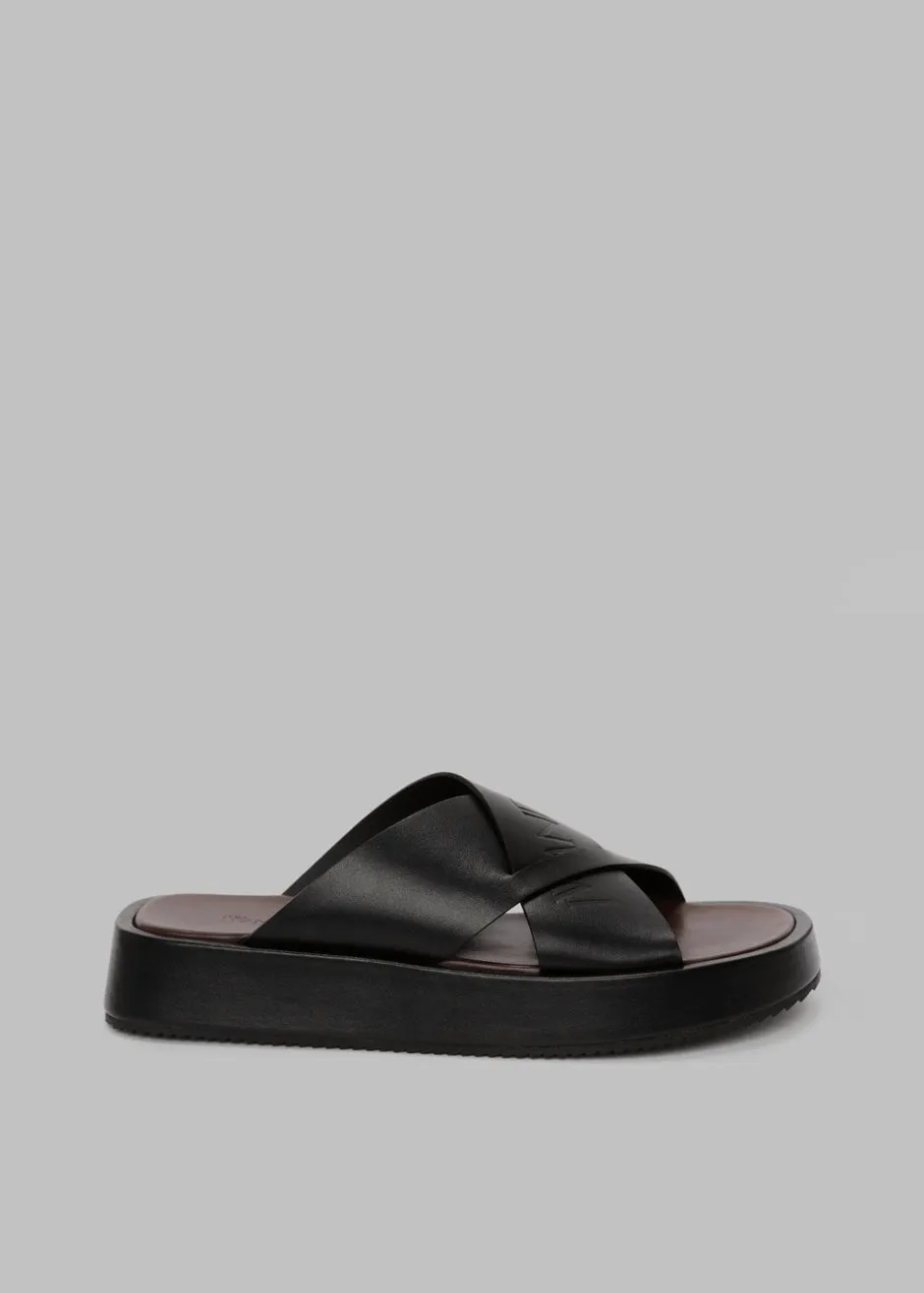 JW Anderson Flat Platform Sandal - Black