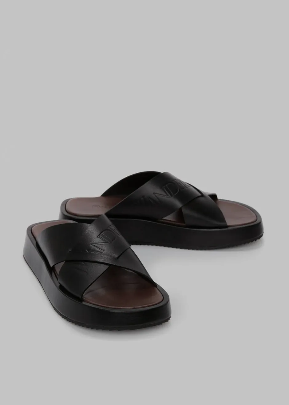 JW Anderson Flat Platform Sandal - Black