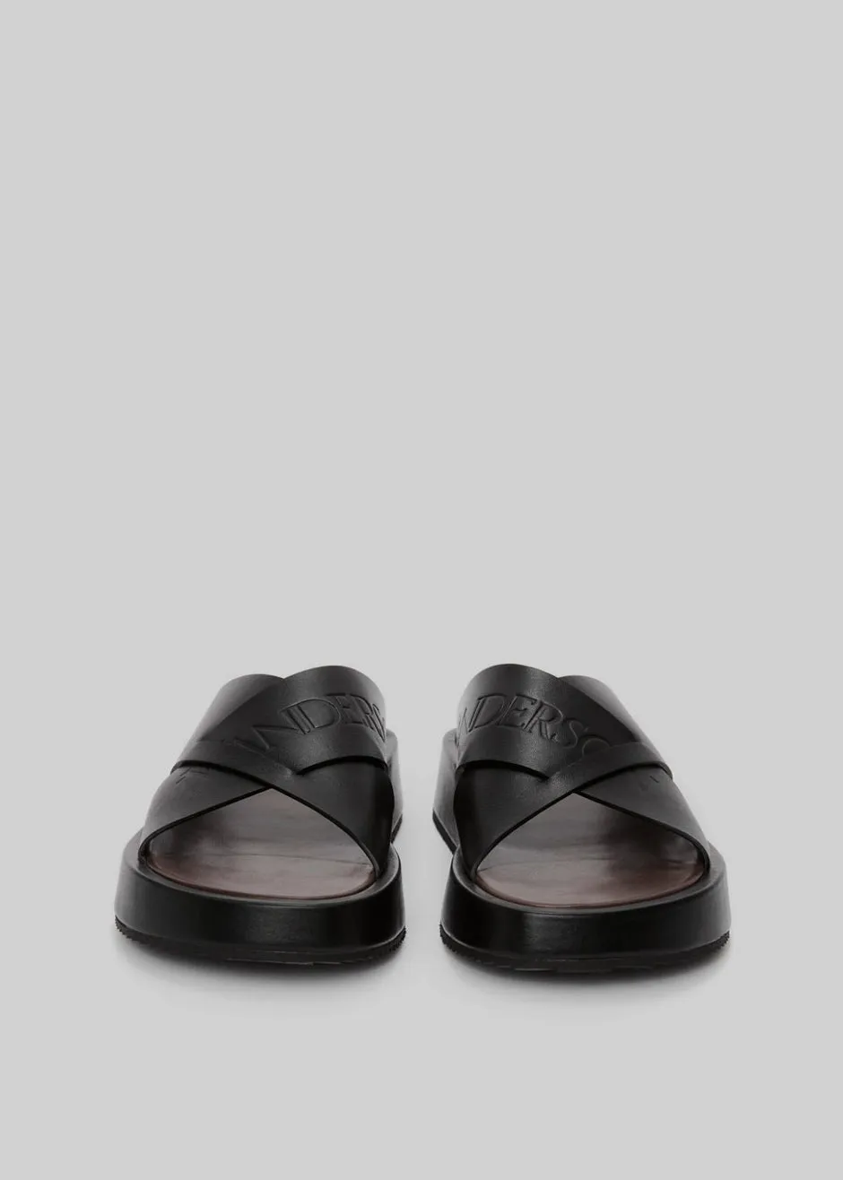 JW Anderson Flat Platform Sandal - Black