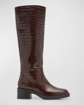 Kaia Croco Knee Boots