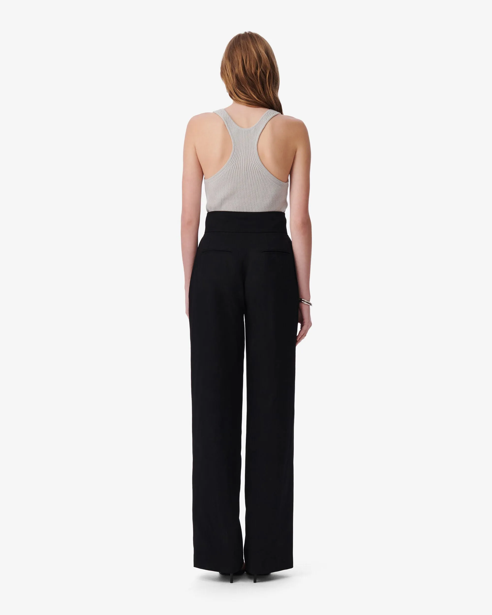 KAIRI high-waist straight cut trousers, black