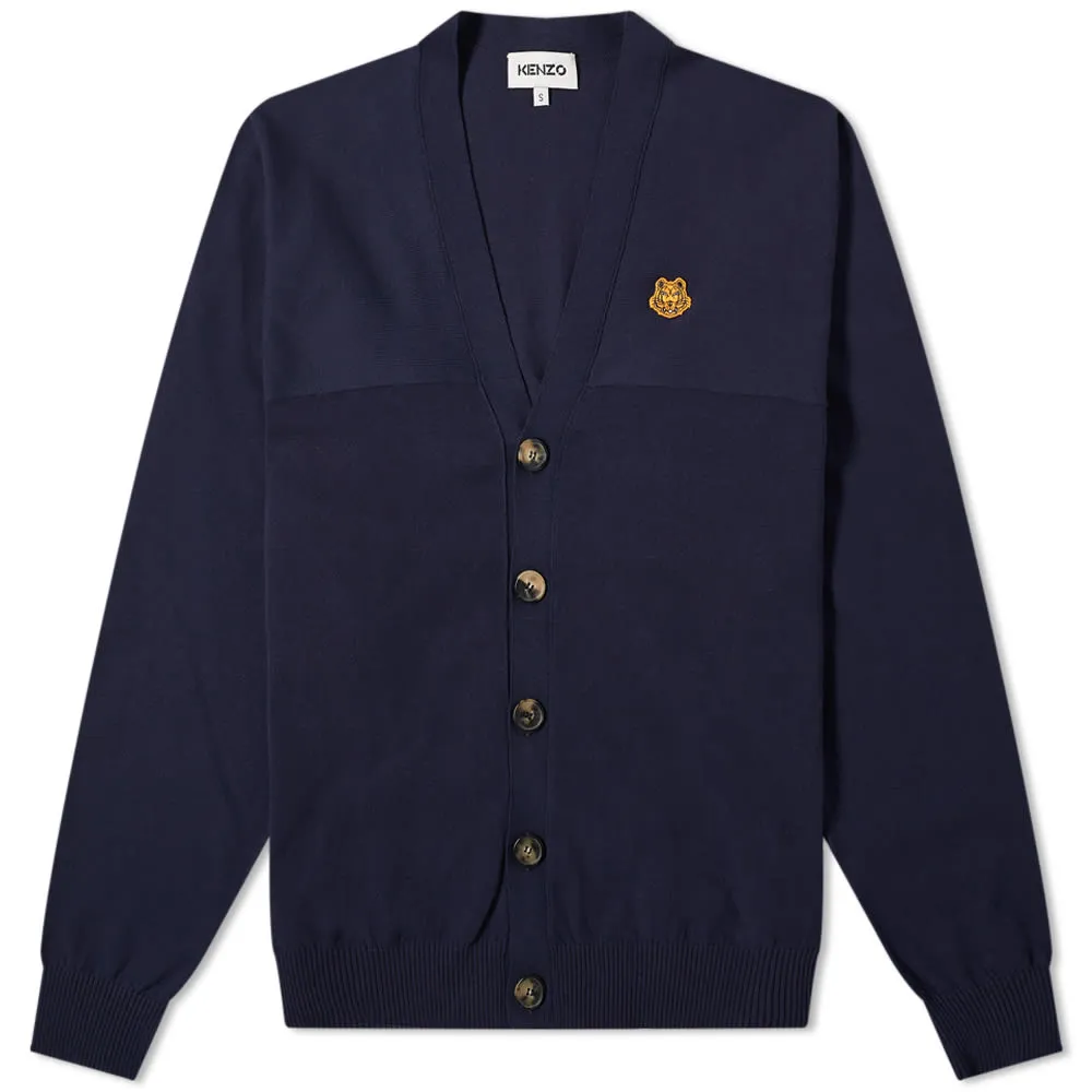 Kenzo Tiger Crest Navy Blue Knit Cardigan