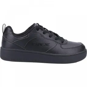 Kids Black Skechers Sport Court 92 Childrens School Trainers