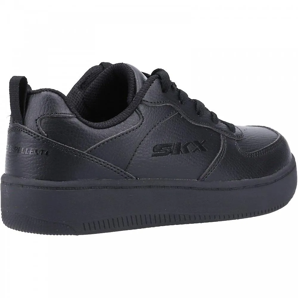 Kids Black Skechers Sport Court 92 Childrens School Trainers