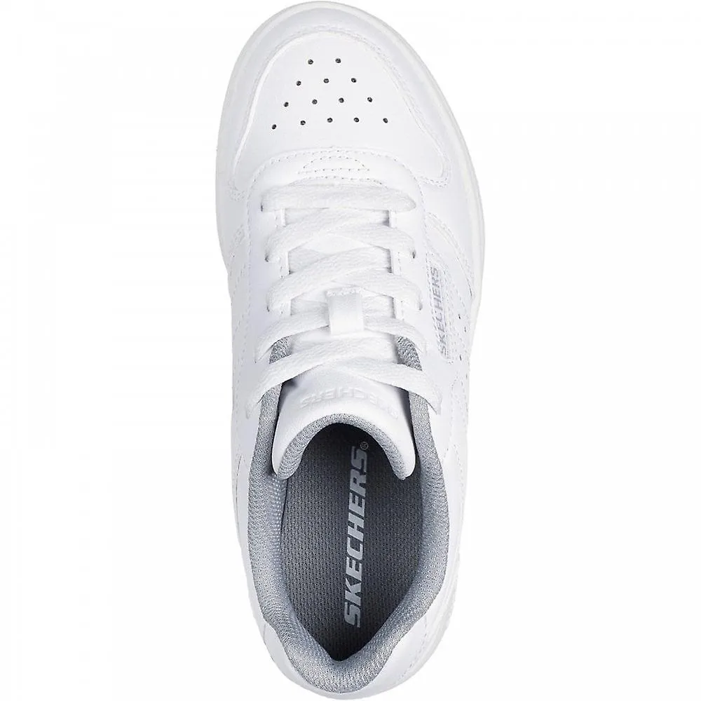 Children's White Skechers Quick Street Lace Up Trainers for Kids