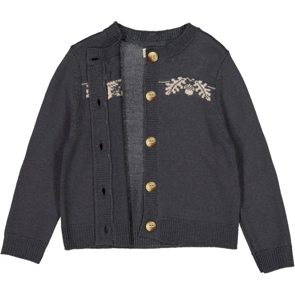 Knit Cardigan Acorn - black granite