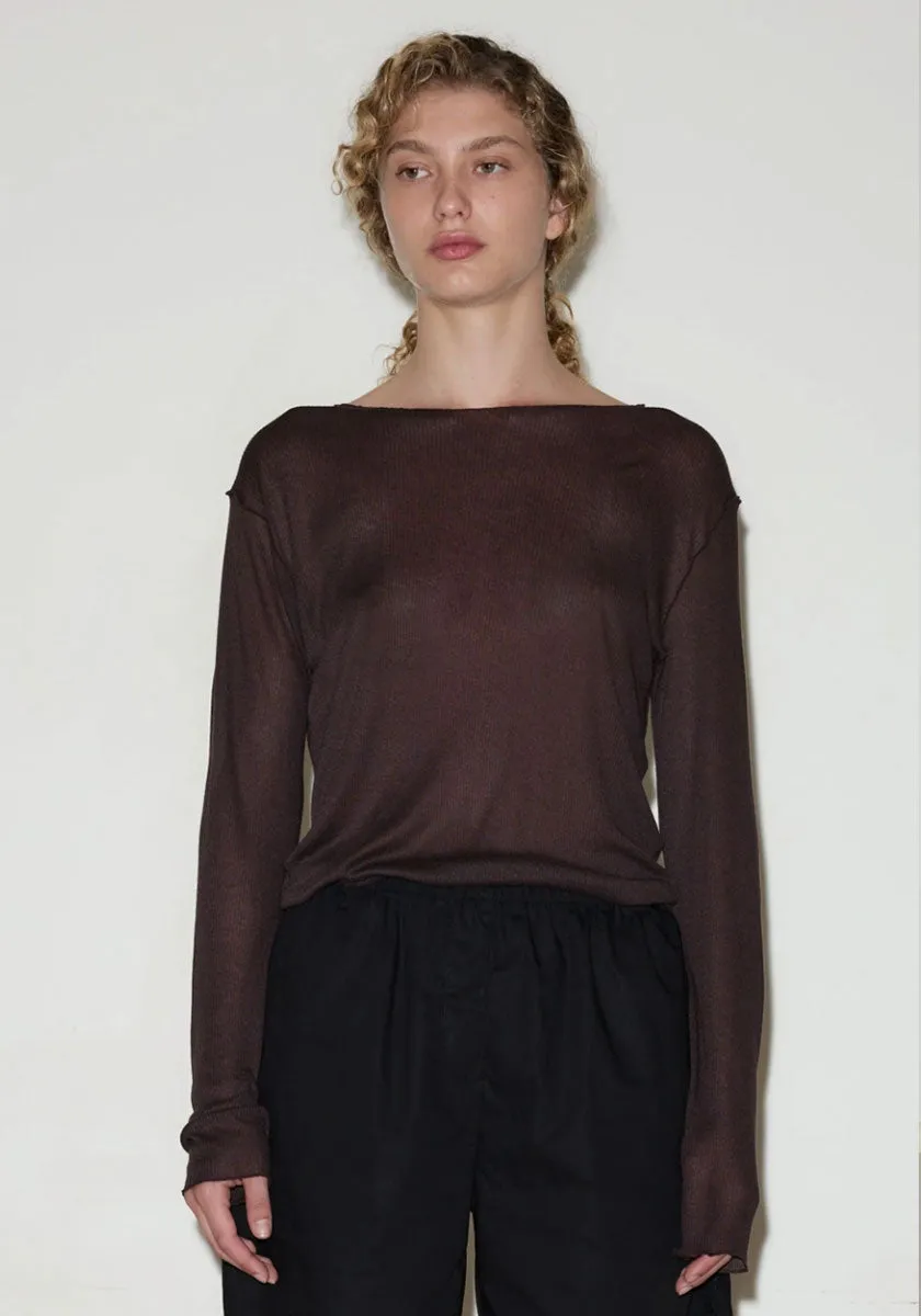 Knit Long Sleeve - Mahogany