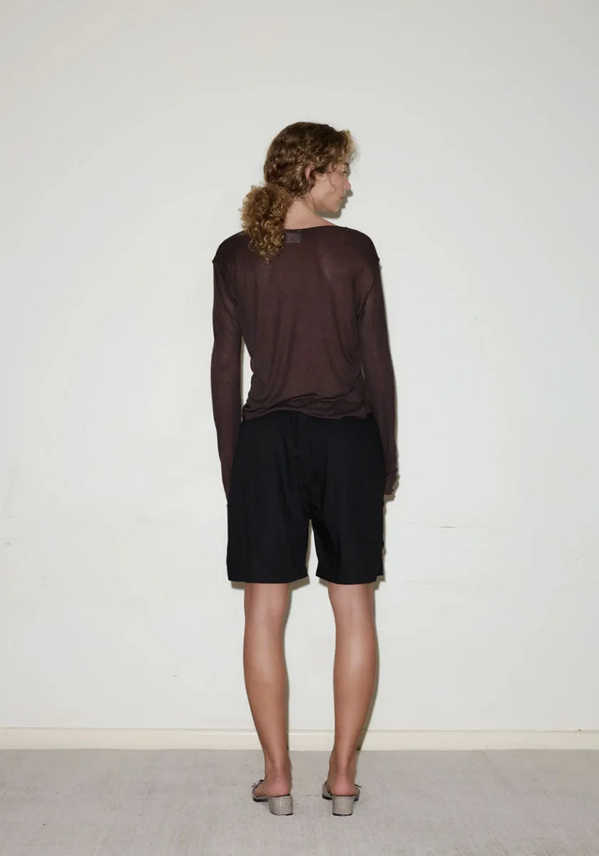 Knit Long Sleeve - Mahogany