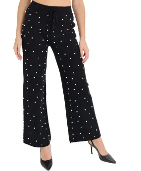 Knit Pants w/ Pearls & Rhinestones