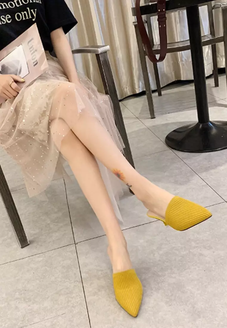 Knitted Fabric Mid Heels VL668