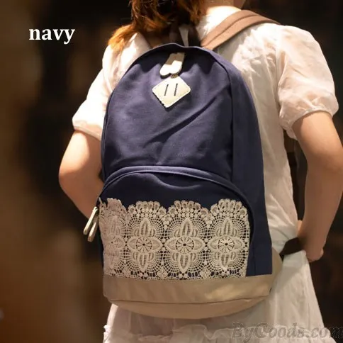 Lace Canvas Backpacks - Fresh, Simple, and Cute