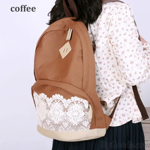 Lace Canvas Backpacks - Fresh, Simple, and Cute