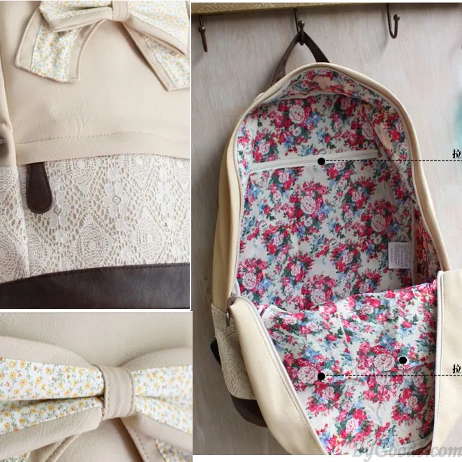 Lace Floral Bow Backpacks