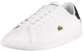 Lacoste Men's Trainers Graduate 0121 1 in White and Black Leather, Size 8.