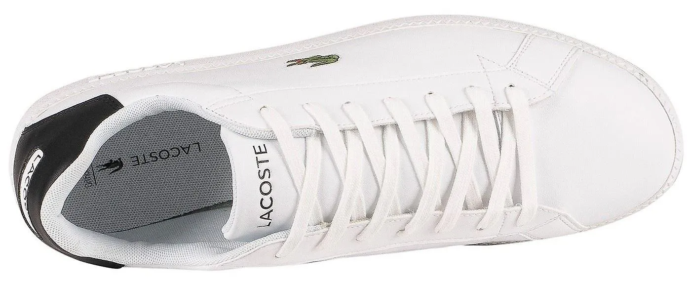 Lacoste Men's Trainers Graduate 0121 1 in White and Black Leather, Size 8.