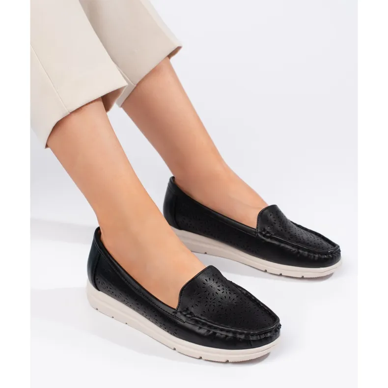 Ladies black moccasins \