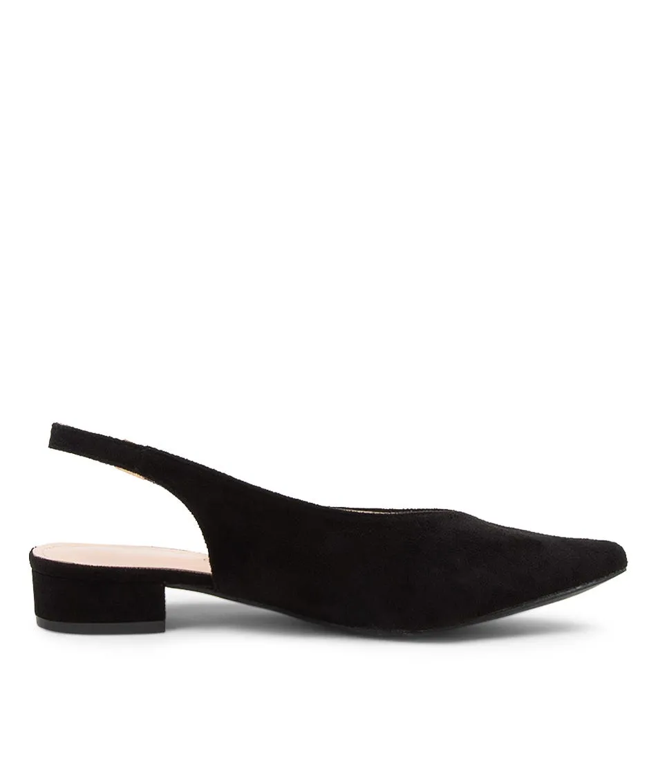 LAGUNA QUAYS Mel Black Microsuede Heels