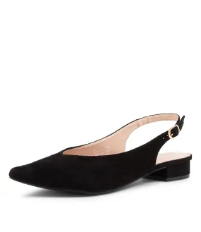 LAGUNA QUAYS Mel Black Microsuede Heels