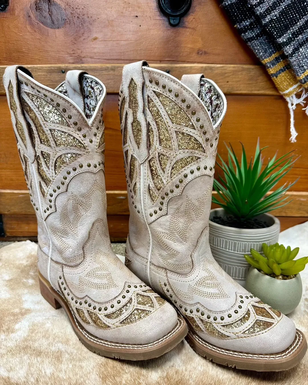 Laredo Bone Eternity Cowgirl Boots with Underlay - Style 5867