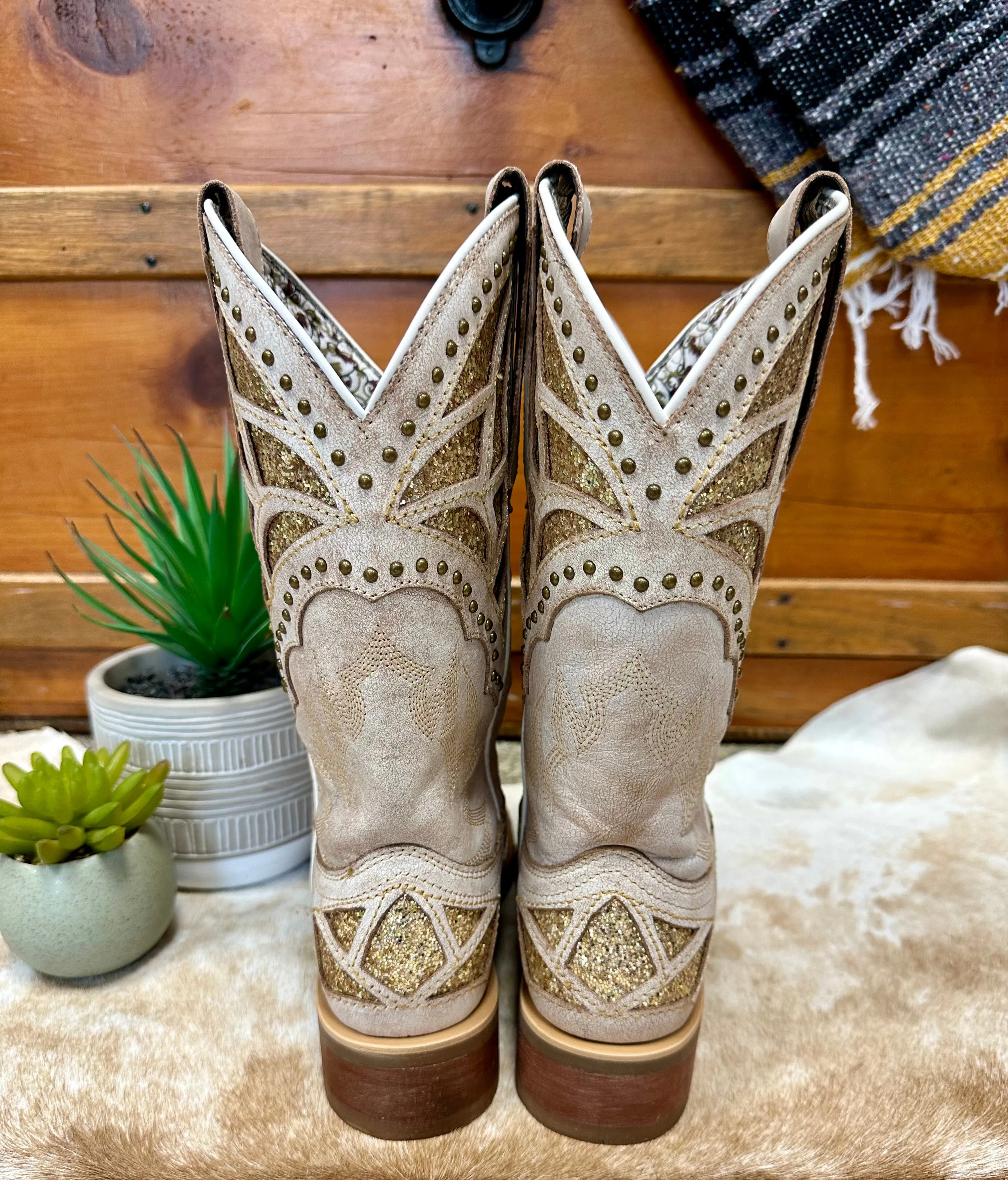 Laredo Bone Eternity Cowgirl Boots with Underlay - Style 5867