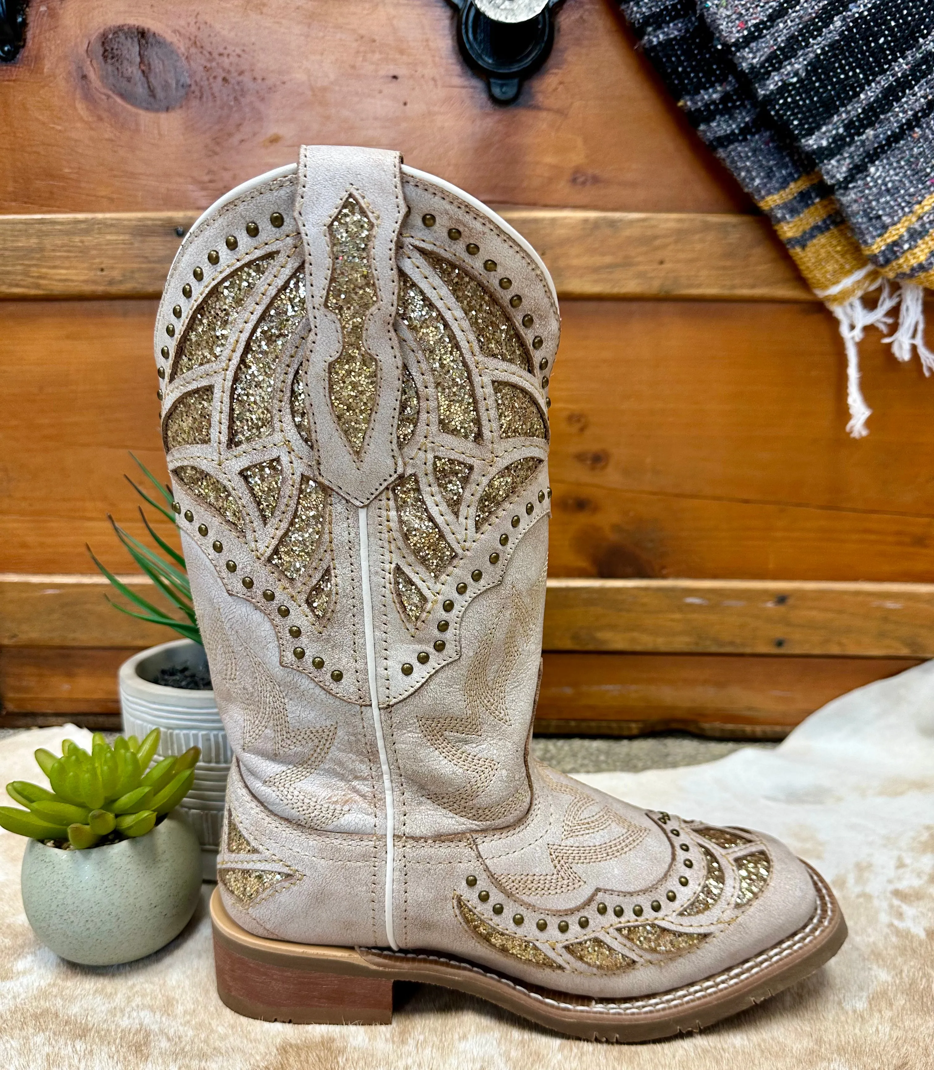 Laredo Bone Eternity Cowgirl Boots with Underlay - Style 5867