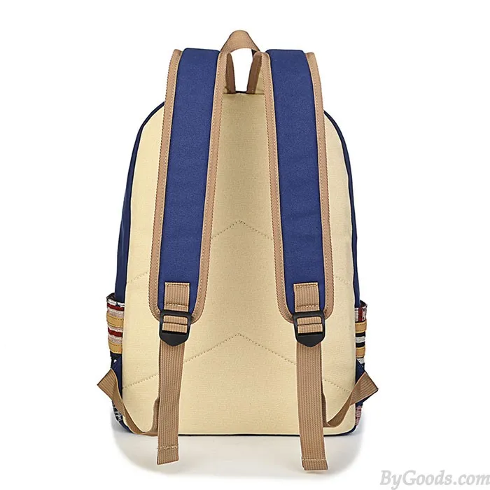 Large Canvas Backpacks for Students - Fresh Star Grid School Bag.