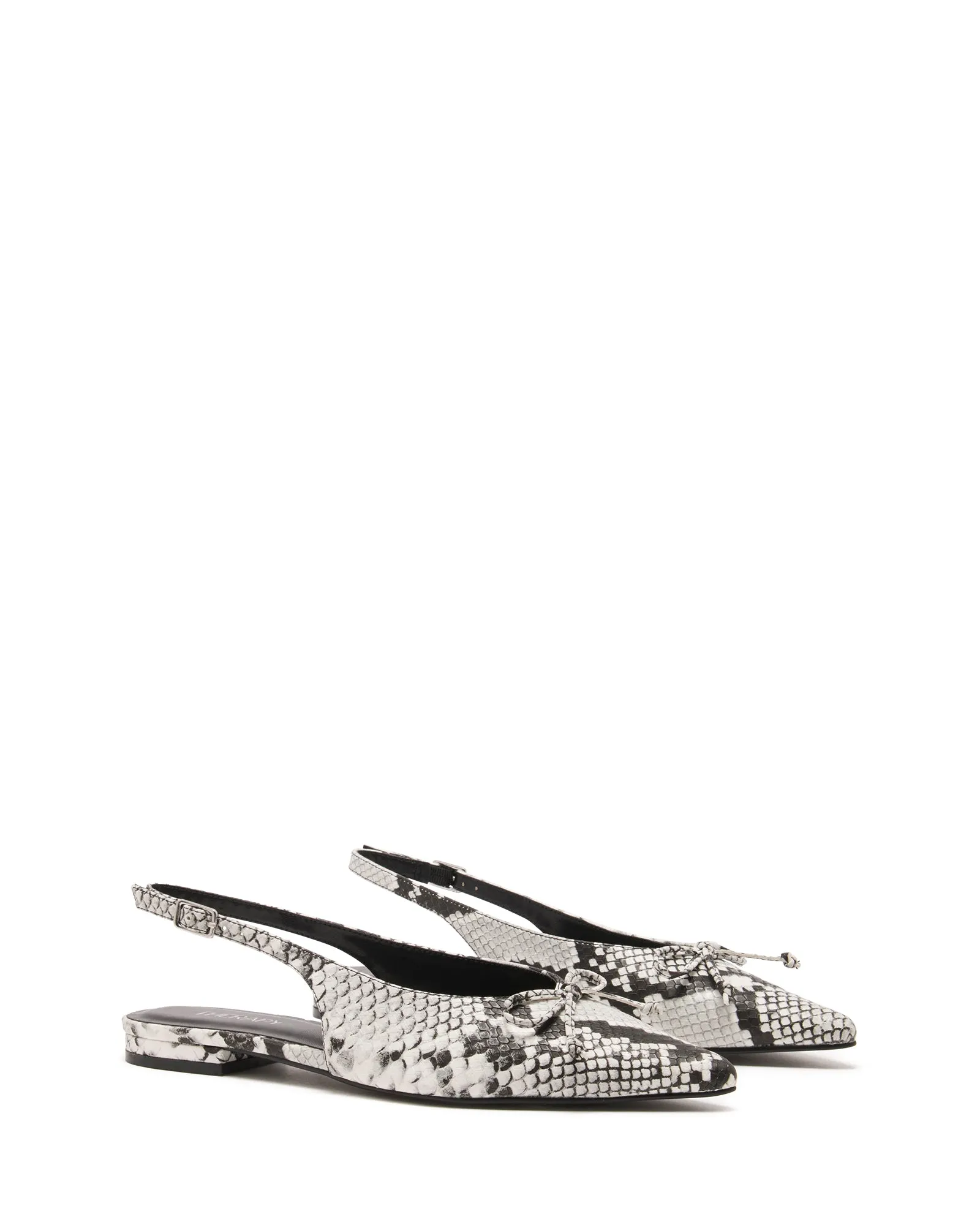 Lavin Slingback Ballet Flat Black/White Snake