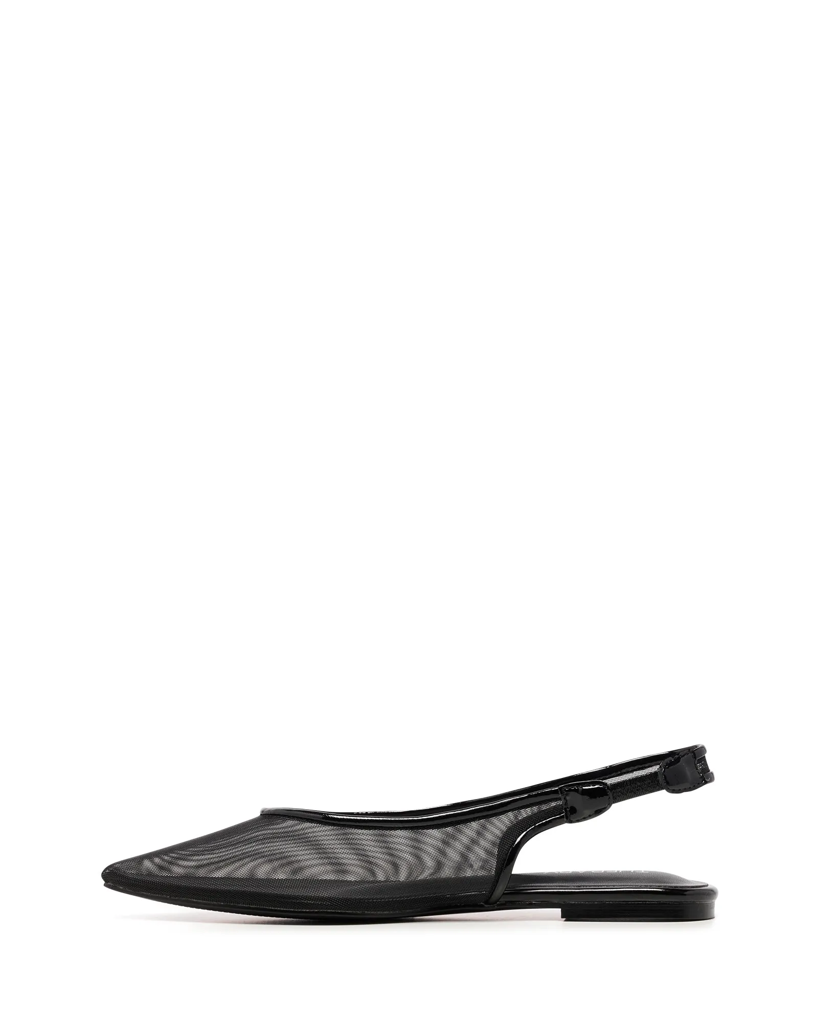 Lazer Slingback Ballet Flat Black Patent