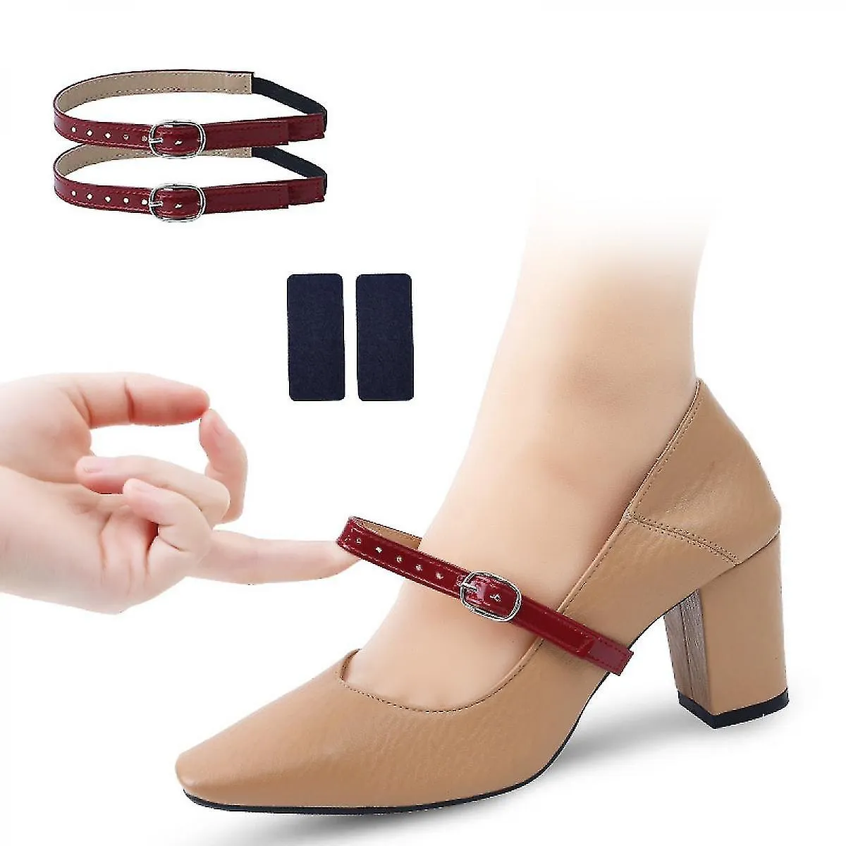 Leather Shoe Strap Buckles - High Heel Shoe Lace Replacements - Anti-Slip Ankle Straps