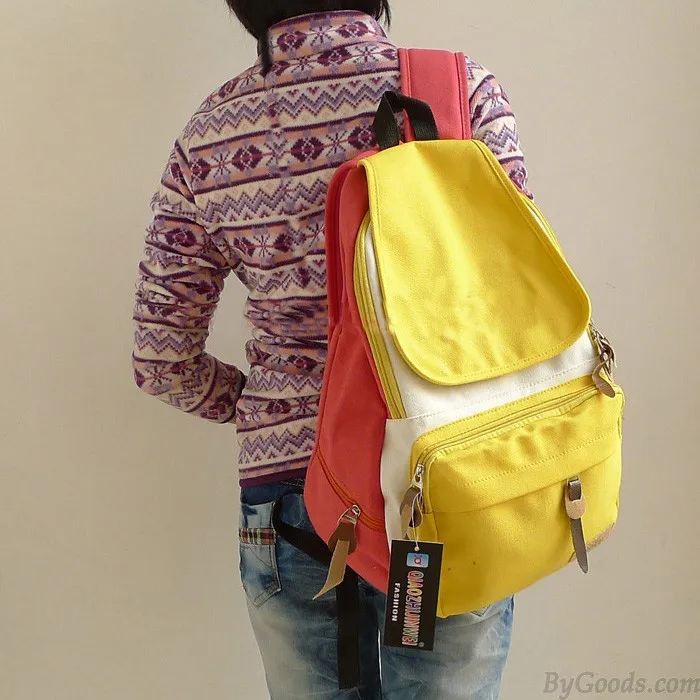 Leisure Canvas Backpacks in Vibrant Colors