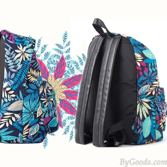 Leisure Canvas Backpacks with Flower Printing