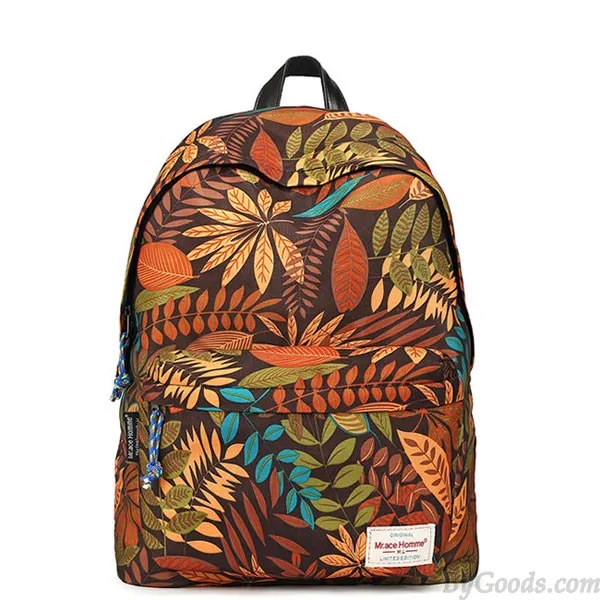 Leisure Canvas Backpacks with Flower Printing