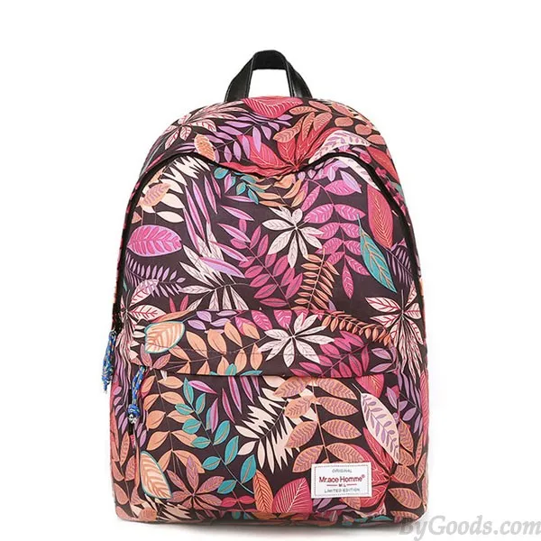 Leisure Canvas Backpacks with Flower Printing